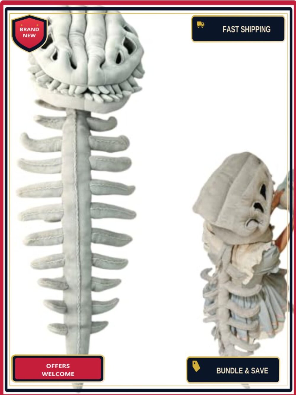 Adult 3D Dinosaur Skeleton Plush Costume Halloween Spinosaurus